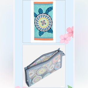 Vera Bradley Sunny Medallion Beach Towel & Wristlet Set